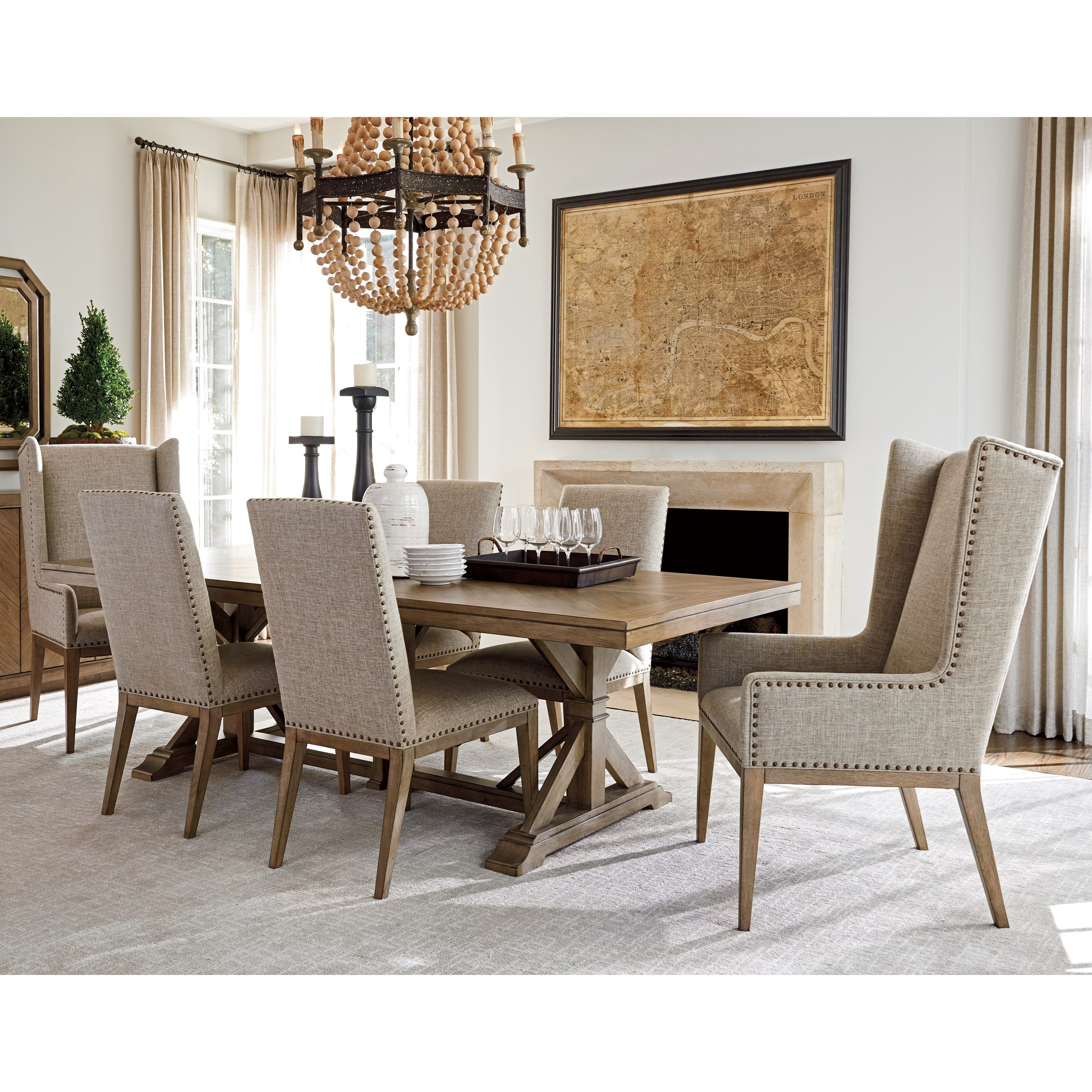 Tommy Bahama Home Cypress Point Seven Piece Dining Set with Pierpoint